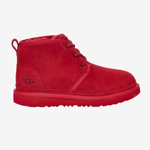NEW w/Box UGG Kids Unisex nuemel ii Chukka Boot Samba Red Leather Suede Size 3 - Picture 16 of 16